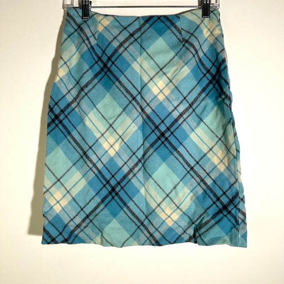 Vintage Casual Corner Plaid Wool Skirt - Picture 2 of 4